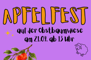 Plakat mit Titel und Datum des Apfelfests