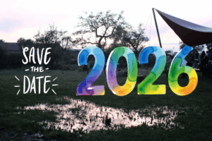 WandelWiese mit "safe the date" Schriftzug und der Jahreszahl 2026